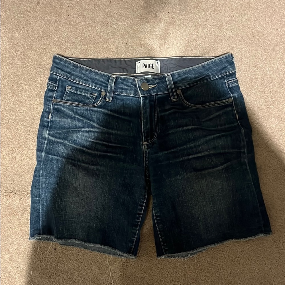 PAIGE Indigo Denim Cutoff Shorts